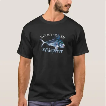 Roosterfish Whisperer Fisherman Fishing Gift marškinėliai Nauji 100% medvilniniai O-Neck trumpomis rankovėmis Laisvalaikio vyriški marškinėliai Dydis S-3XL