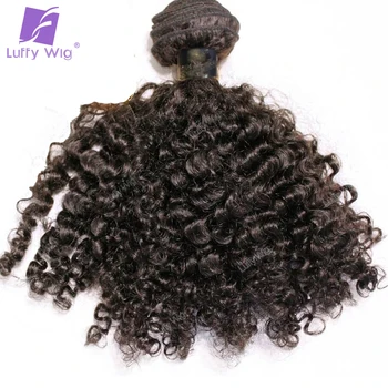 Real Mongolian Kinky Curly Human Hair Bundles Remy Human Hair Extensions 3c 4a Double Drawn Weave Weft for Black Women Luffy