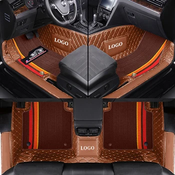 Dvigubi automobilių grindų kilimėliai Nissan Rogue 5seat 2014-2022 odinis šenilo automobilių kilimėlis viso komplekto interjero aksesuarai Individualus logotipas kilimas