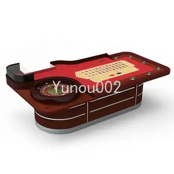 Red European Style Game Poker Table Professional Wheel Table 110inch