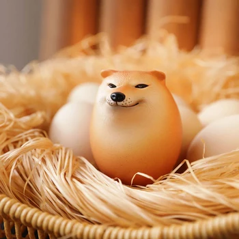 Creative Shiba Inu, tikroviška kiaušinio forma, PVC stalo dekoras, dekoras, šunų ir kiaušinių sąjunga, dekoracijos namų biurams, smagios kalėdinės dovanos