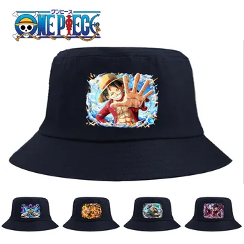 ONE PIECE Luffy Bucket Hat Lauko apsauga nuo saulės Vyriška skrybėlė Japonų meno animacinis filmas Zoro Cool Print Žvejo skrybėlė Moterų skrybėlių baseino kepurė